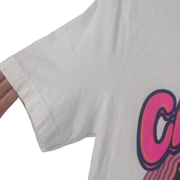 Cardi B Graphic Tee Short Sleeve Womens Size M Band Tee Shirt Hydrolic White Top - Picture 5 of 6